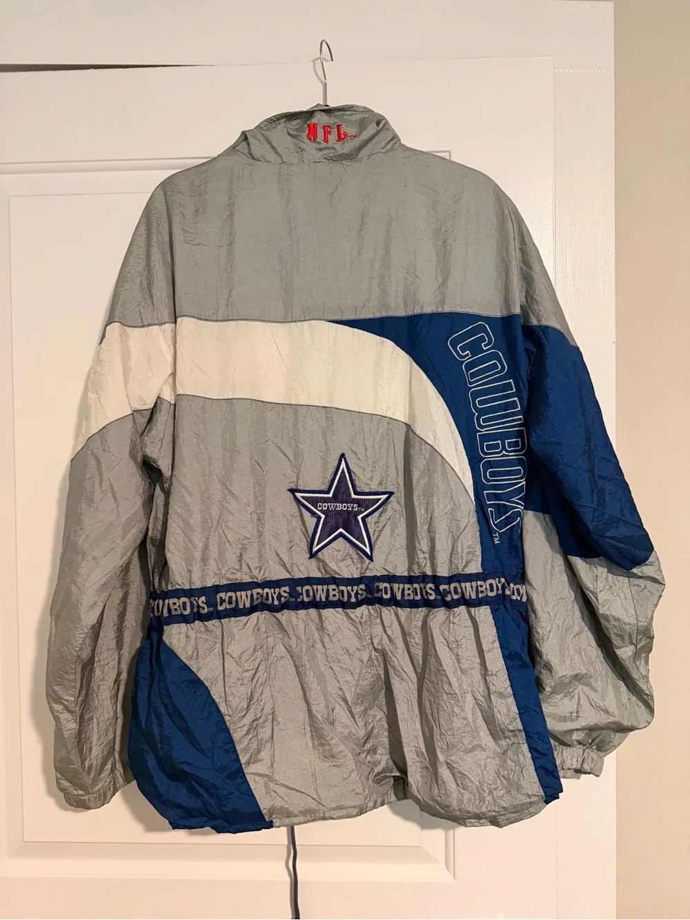 Vintage 90s Dallas Cowboys Jacket Windbreaker Jacket NFL Made In Korea Sz L